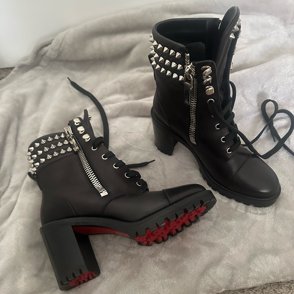 Christian Louboutin Combat Style Boots - Size 38 - Pristine Condition
